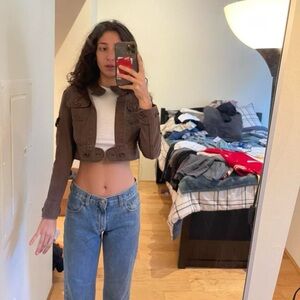 Brown Cropped Jacket
